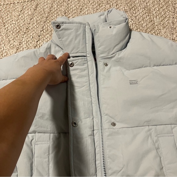 Levi's Womens Cropped Puffer Jacket - Air Blue - size small - Picture 10 of 13